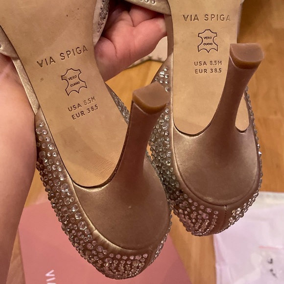 NIB Via Spiga Nude Ondine3 Pumps Size 8.5 - Picture 9 of 16